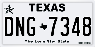 TX license plate DNG7348
