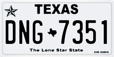 TX license plate DNG7351