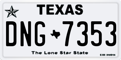 TX license plate DNG7353