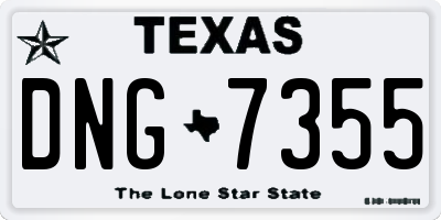 TX license plate DNG7355