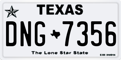 TX license plate DNG7356