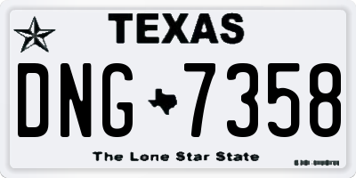 TX license plate DNG7358