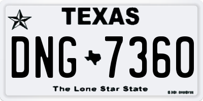 TX license plate DNG7360