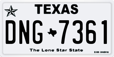 TX license plate DNG7361