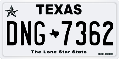 TX license plate DNG7362