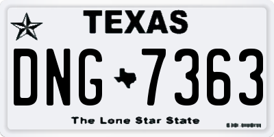 TX license plate DNG7363