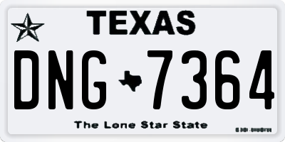 TX license plate DNG7364
