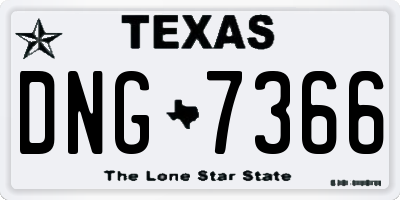 TX license plate DNG7366