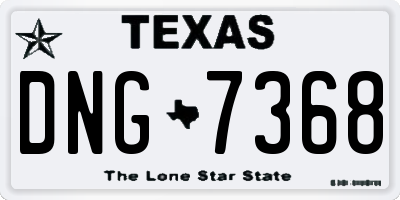 TX license plate DNG7368