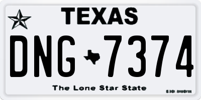 TX license plate DNG7374