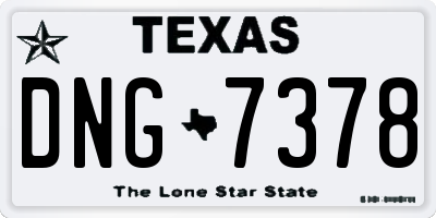 TX license plate DNG7378