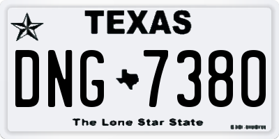 TX license plate DNG7380