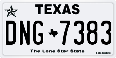 TX license plate DNG7383