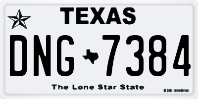 TX license plate DNG7384