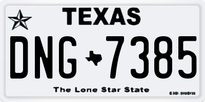 TX license plate DNG7385