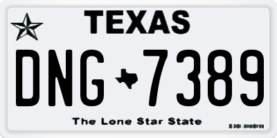 TX license plate DNG7389