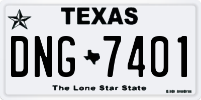 TX license plate DNG7401