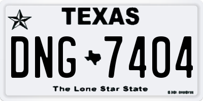 TX license plate DNG7404
