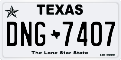 TX license plate DNG7407