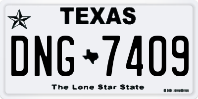 TX license plate DNG7409