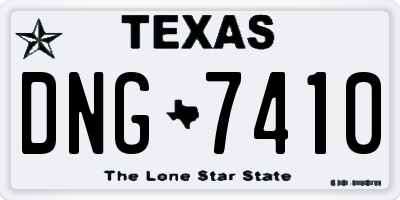 TX license plate DNG7410