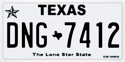 TX license plate DNG7412