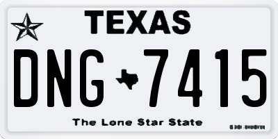 TX license plate DNG7415