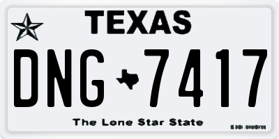 TX license plate DNG7417