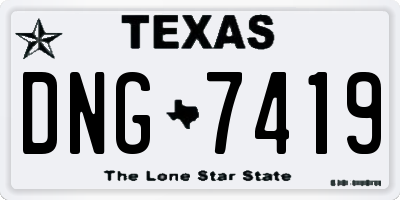 TX license plate DNG7419