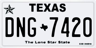 TX license plate DNG7420