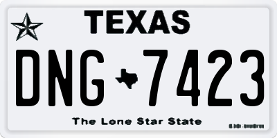 TX license plate DNG7423