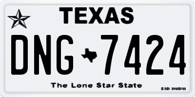 TX license plate DNG7424
