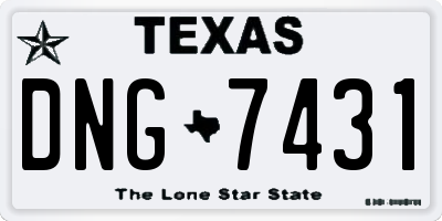 TX license plate DNG7431