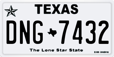 TX license plate DNG7432