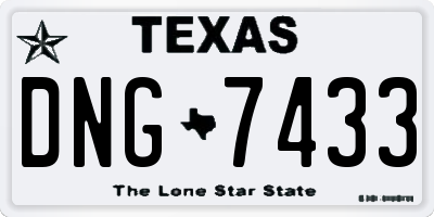 TX license plate DNG7433