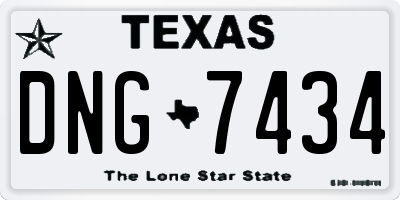 TX license plate DNG7434