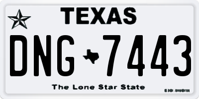 TX license plate DNG7443