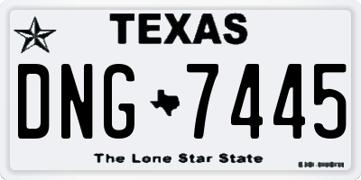 TX license plate DNG7445