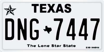 TX license plate DNG7447