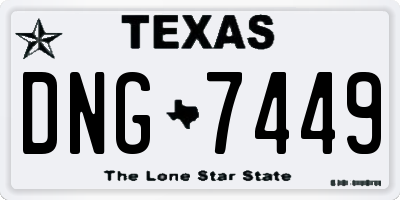 TX license plate DNG7449