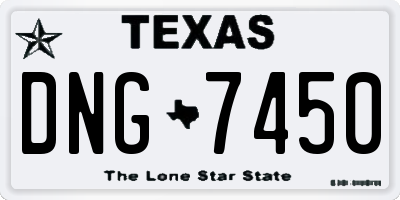 TX license plate DNG7450