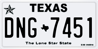 TX license plate DNG7451