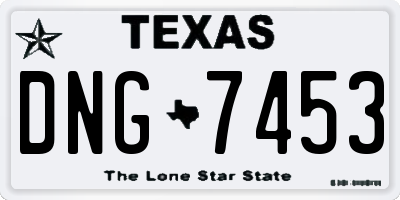 TX license plate DNG7453
