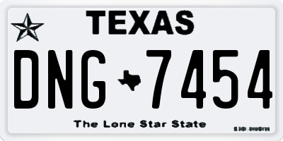 TX license plate DNG7454