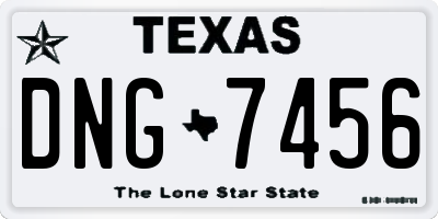 TX license plate DNG7456