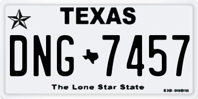 TX license plate DNG7457