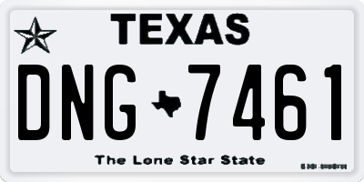 TX license plate DNG7461