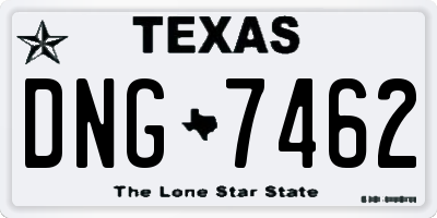 TX license plate DNG7462