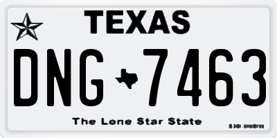 TX license plate DNG7463