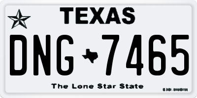 TX license plate DNG7465